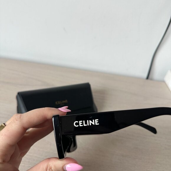 NWOT Celine CL40214U Square Sunglasses Monochrome Black - Picture 6 of 12